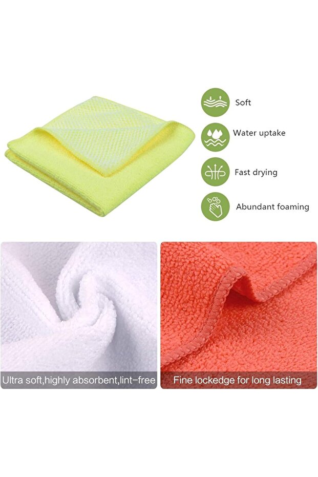 Kitchen 5-Piece Multicolor Dish Towels - Soft, Lint-Free Cleaning Cloths