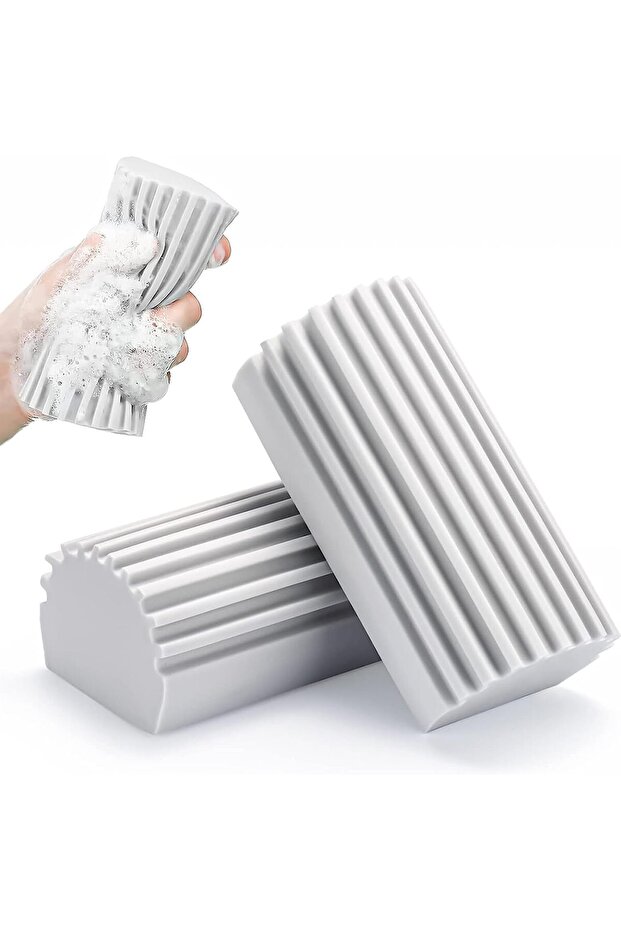 2 pcs Damp Clean Sponge Duster (Grey) - 1
