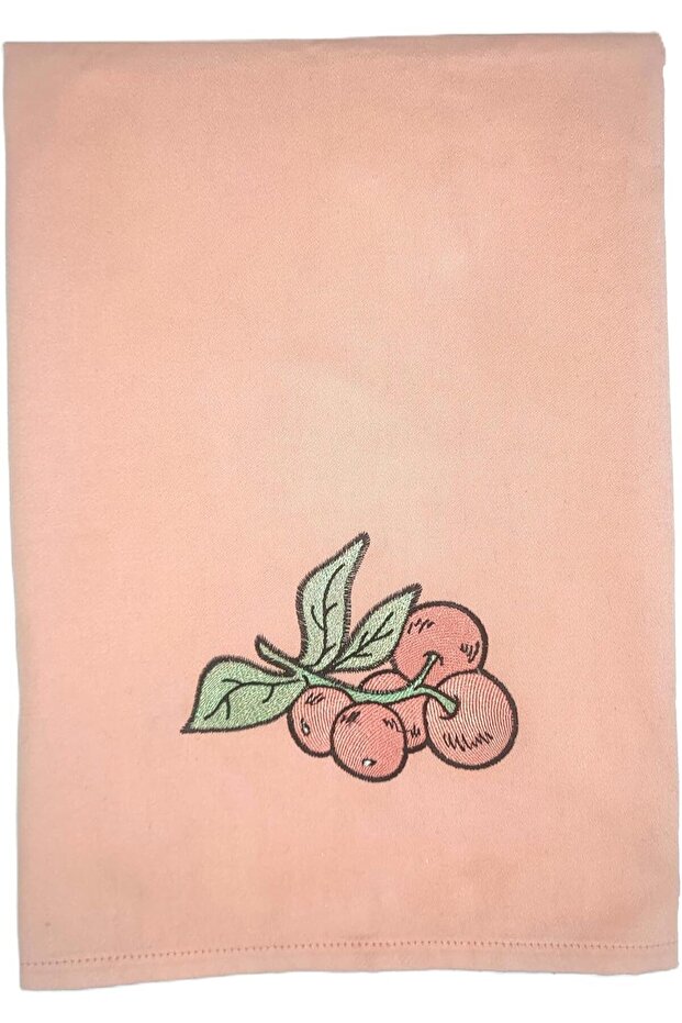 Cleaning Towel (Pink & Beach), 26.5 x 19 cm, 100% Cotton, Embroidered, Reusable, Lint-free