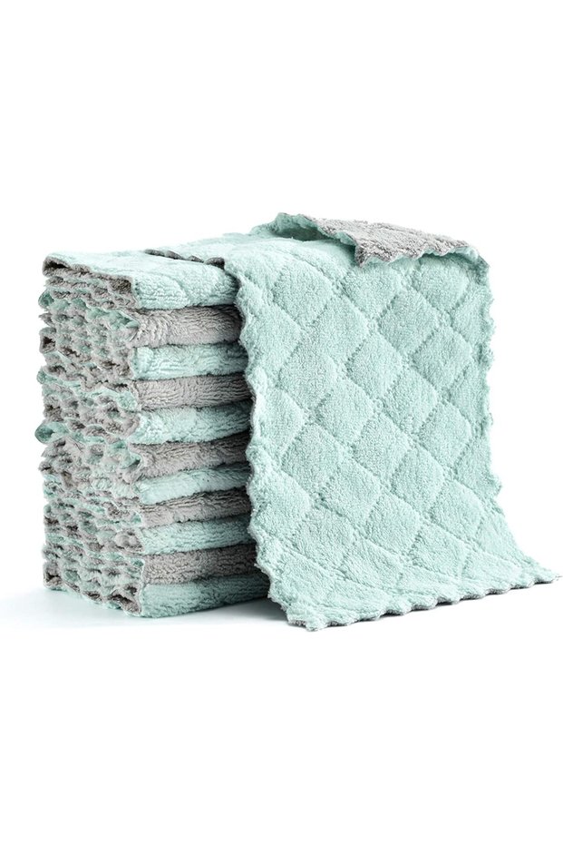Microfiber Cleaning Cloths, Double-Sided, Lint Free, Pack of 12