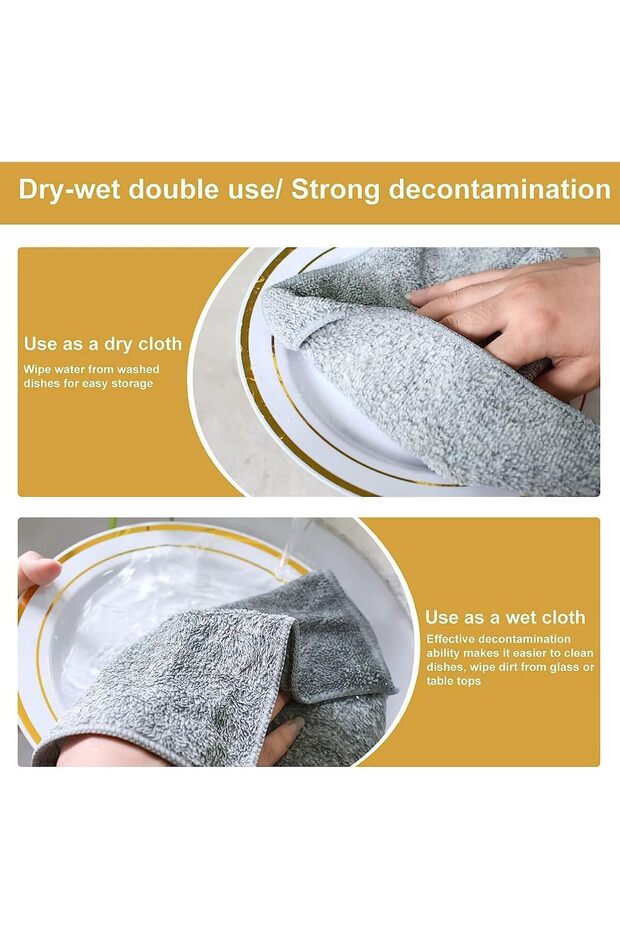Microfiber Cleaning Cloths, 12 Pack - Super Absorbent Fast Drying Kitchen & Automotive Cloths