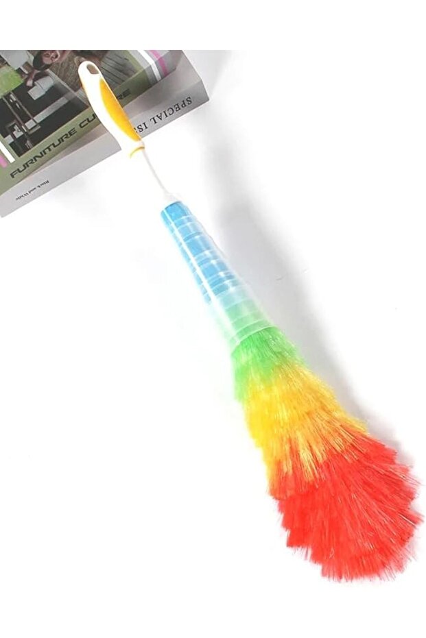 Multipurpose Static Duster - Soft Rainbow Plastic Electrostatic Dusting Brush - 1