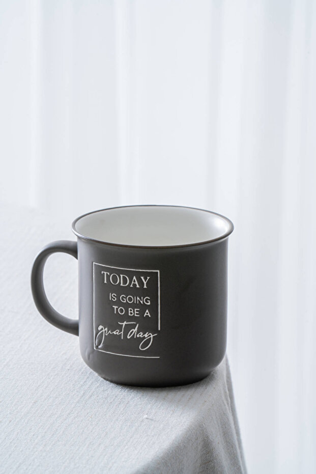 Ruby Porselen Kupa Gri - 410 ml - 1