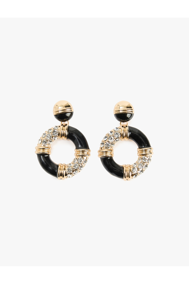 Stone Detailed Dangle Geometric Earrings - X Melis Ağazat