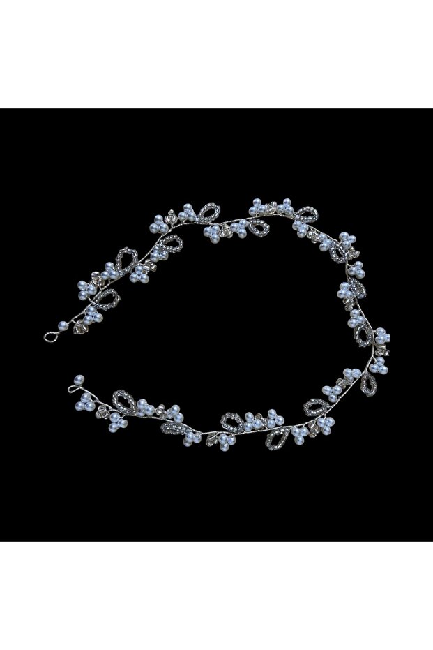 Hair Bridal Crown with Beads and Stones