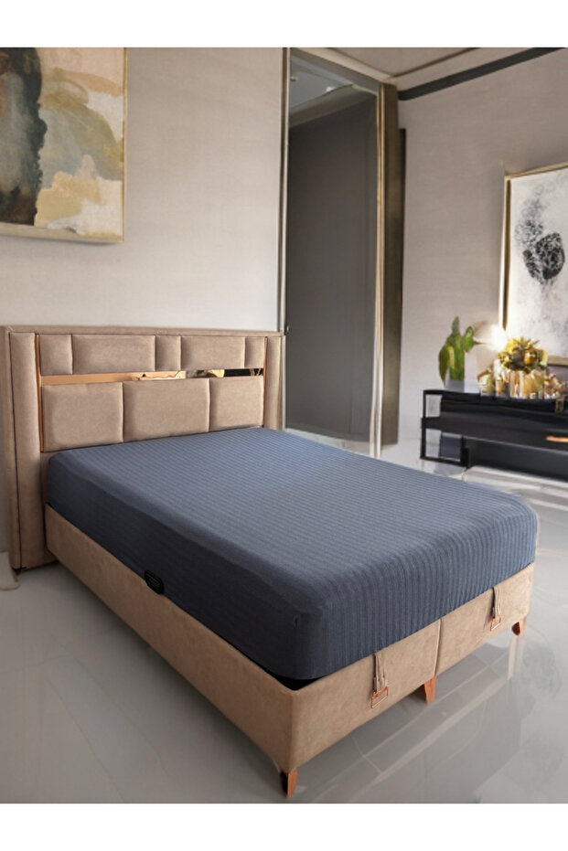 Mesli̇na Home 100% Cotton Single Fitted Sheet