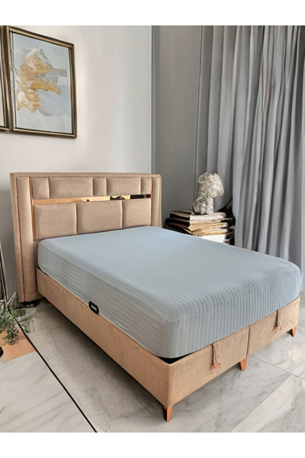 Mesli̇na Home 100% Cotton Double Elastic Sheet