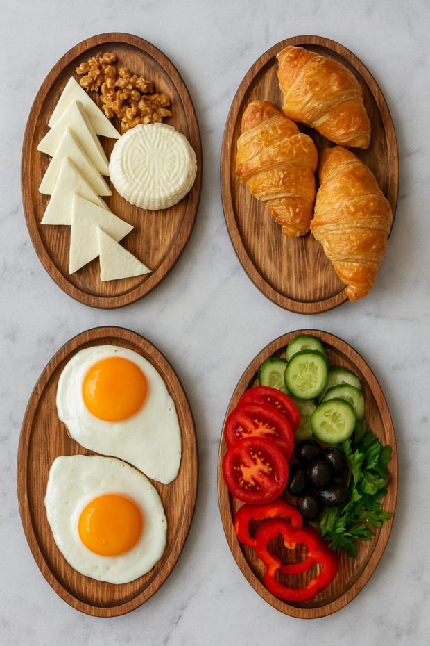 Rustic Oval Wooden Presentation Plate Set of 4 – Natural Wood Serving 28X18