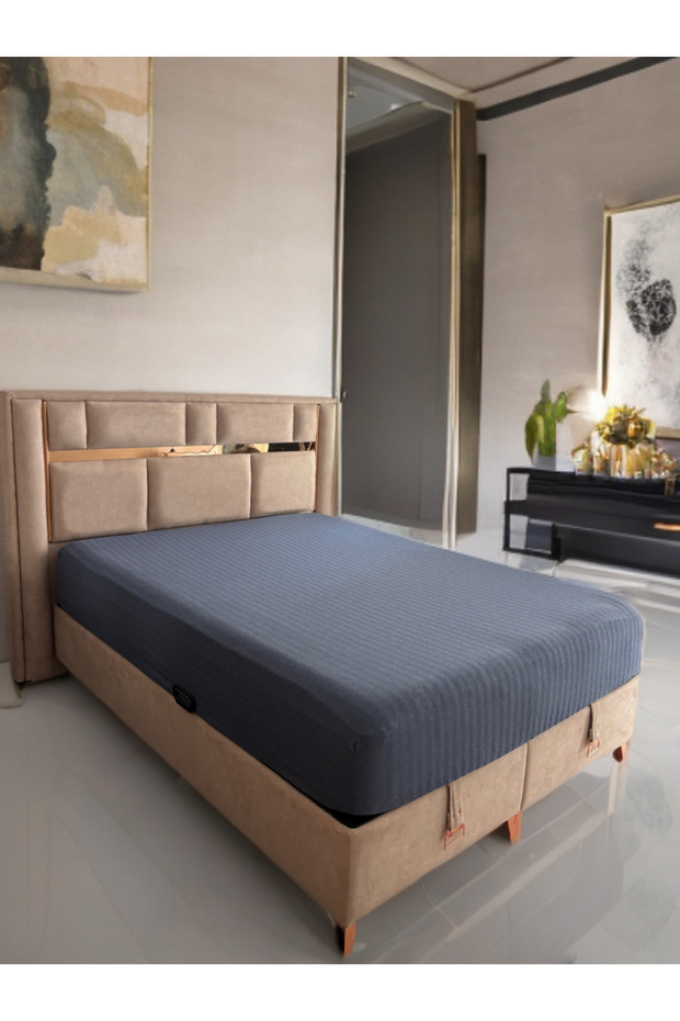 Mesli̇na Home 100% Cotton Double Elastic Sheet