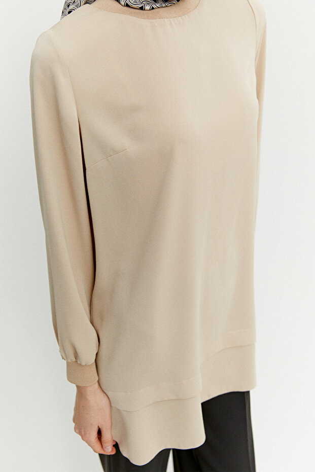 Ribanalı Krep Basic Tunik - 4