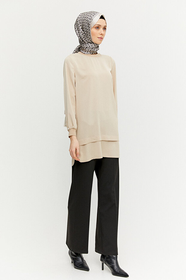 Ribanalı Krep Basic Tunik - 2