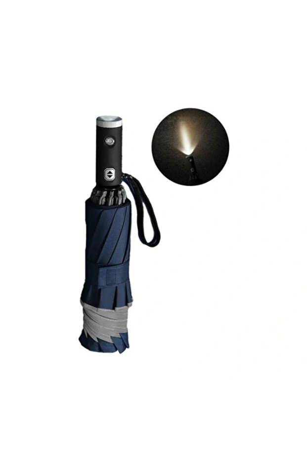مظلة مع مصباح يدوي أزرق - 4