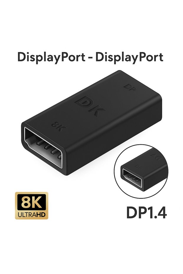 8K Ultra Hd Dp1.4 Displayport Female to Displayport Female Extension Interconnect Adapter