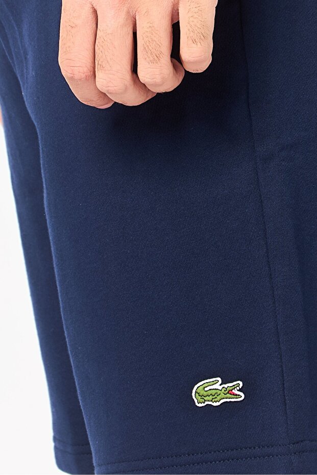 Men Embroidered Logo Basic Shorts, Navy - 3