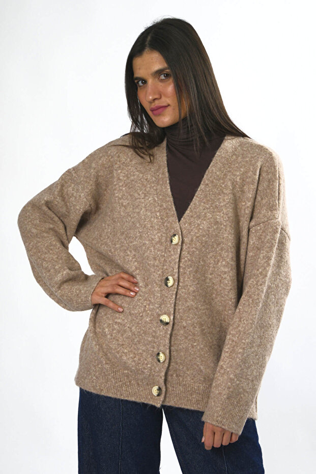 Kadın Oversize Triko Hırka - 6