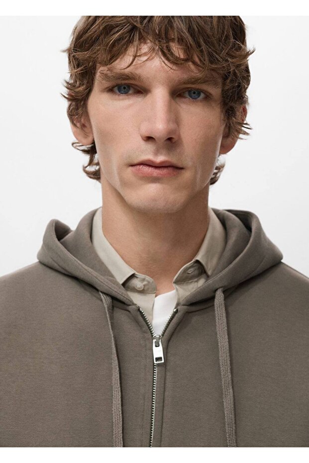 Fermuarlı kapüşonlu sweatshirt - 7