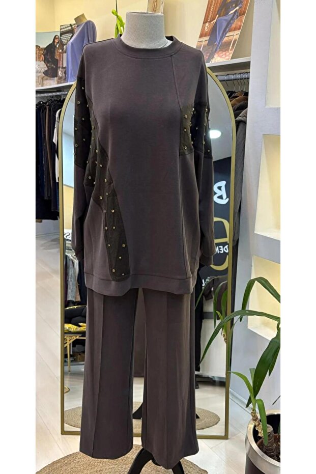 TAŞ İŞLEMELİ PANTOLONLU TAK - 1