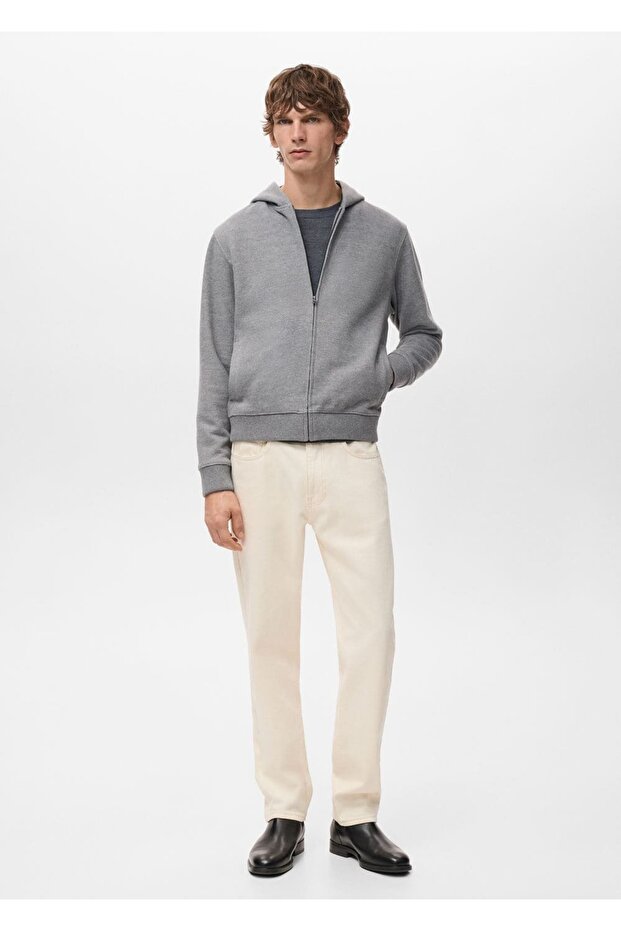 Dokulu kapüşonlu sweatshirt - 2