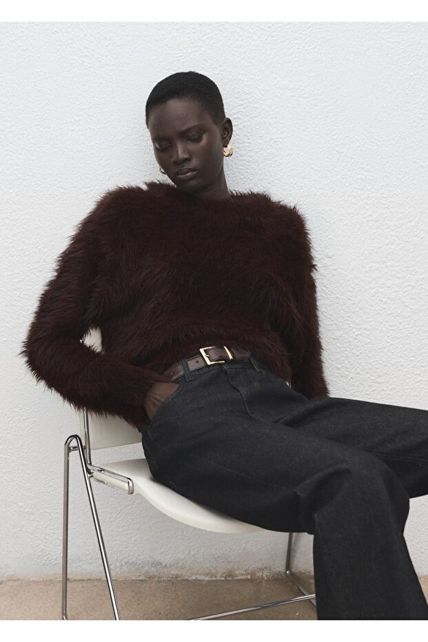 Kürk görünümlü kazak - 5