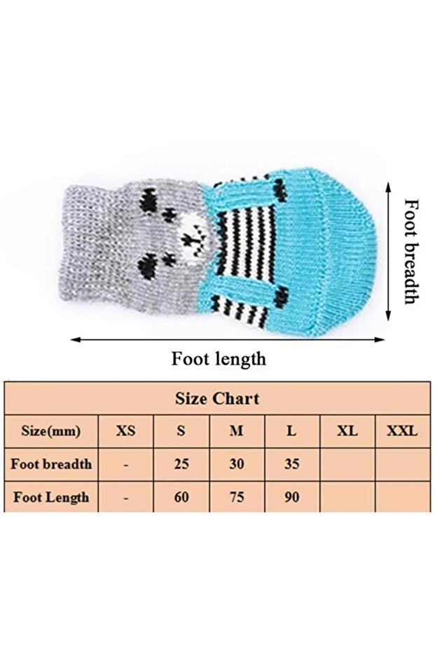 Kedi Köpek Kaydırmaz Örme Çorap - 2