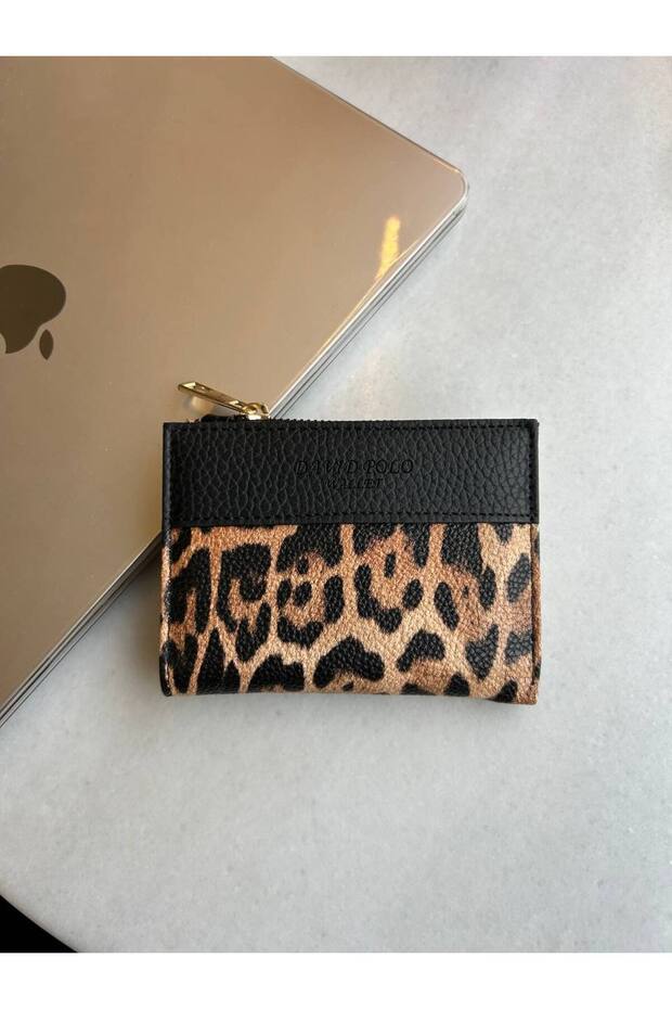 Women's Leopard Print Wallet Card Holder with Large Cash Compartment and Coin Compartment