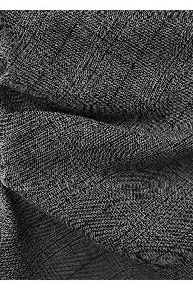 Asimetrik kareli bluz - 6