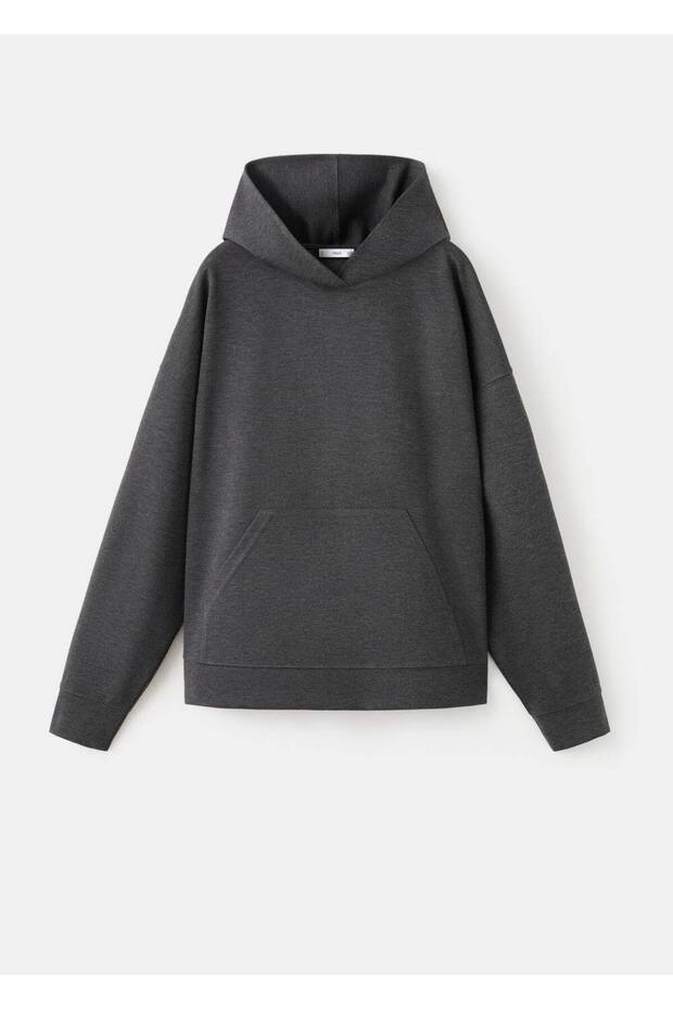 Kapüşonlu kırçıllı triko sweatshirt - 3