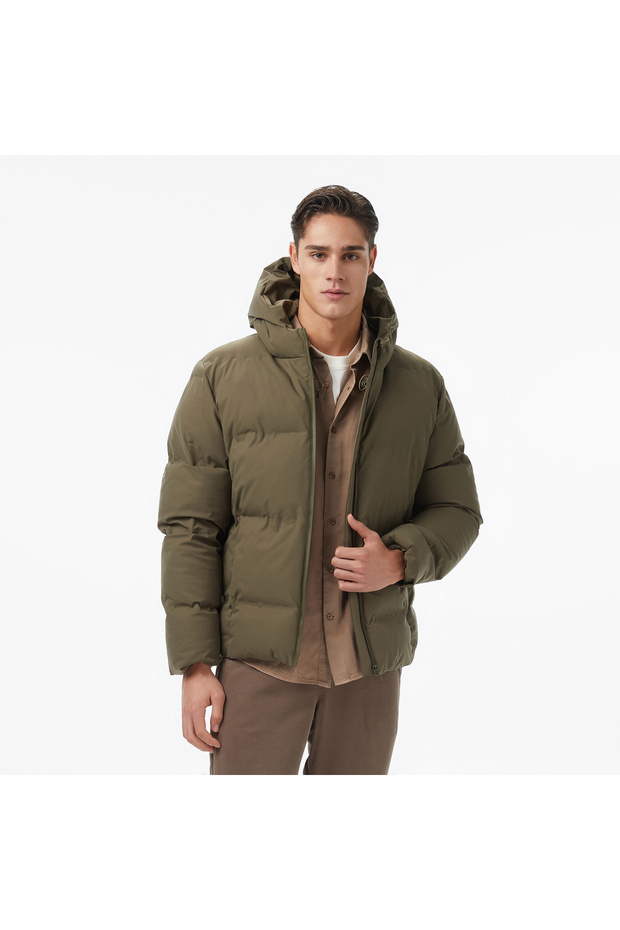 Men's Green Regular Fit Coat