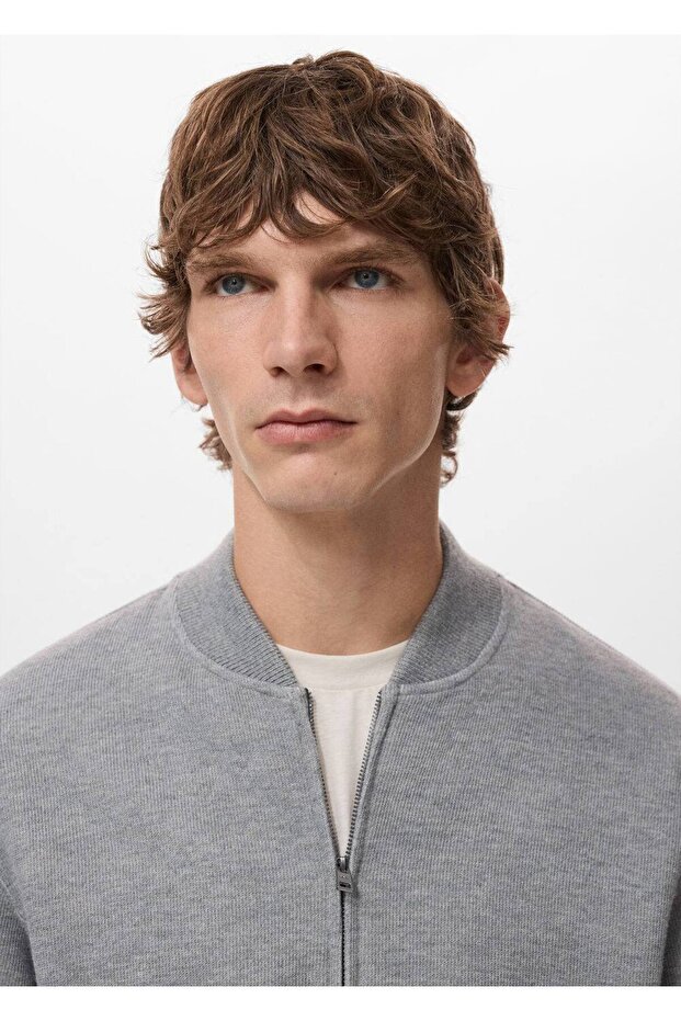 Fermuarlı bomber sweatshirt - 7