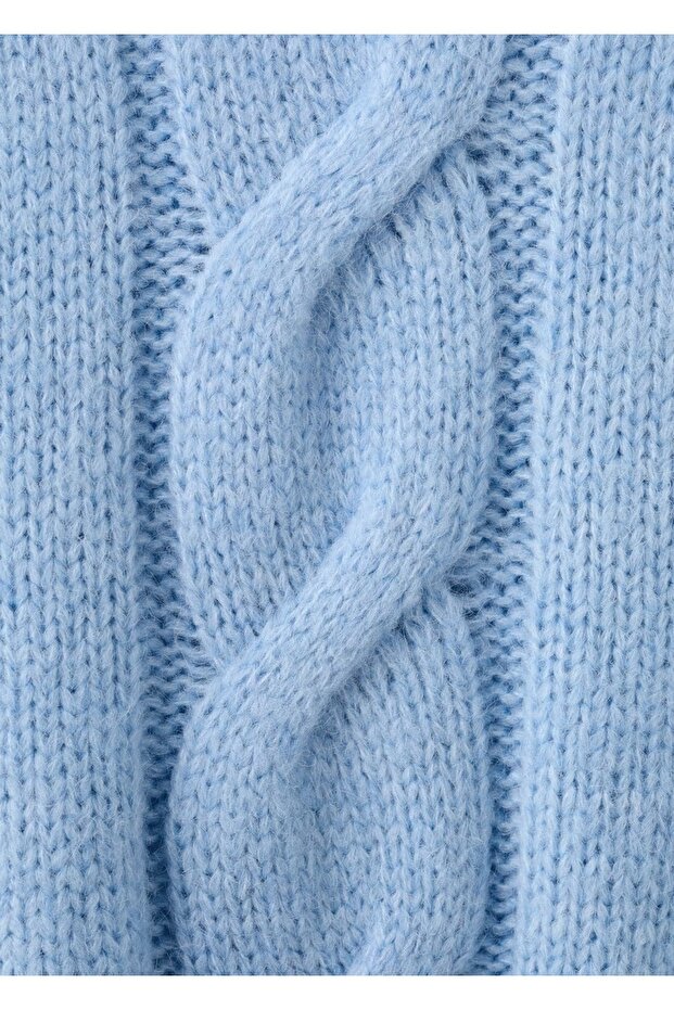 Örgü detaylı triko kazak - 6