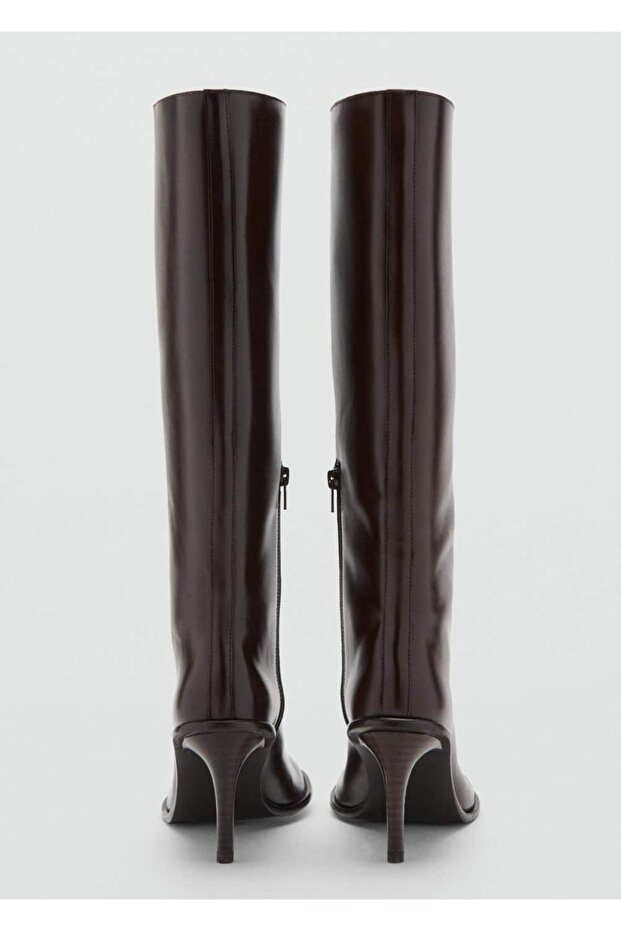 Yüksek topuklu deri bot - 6