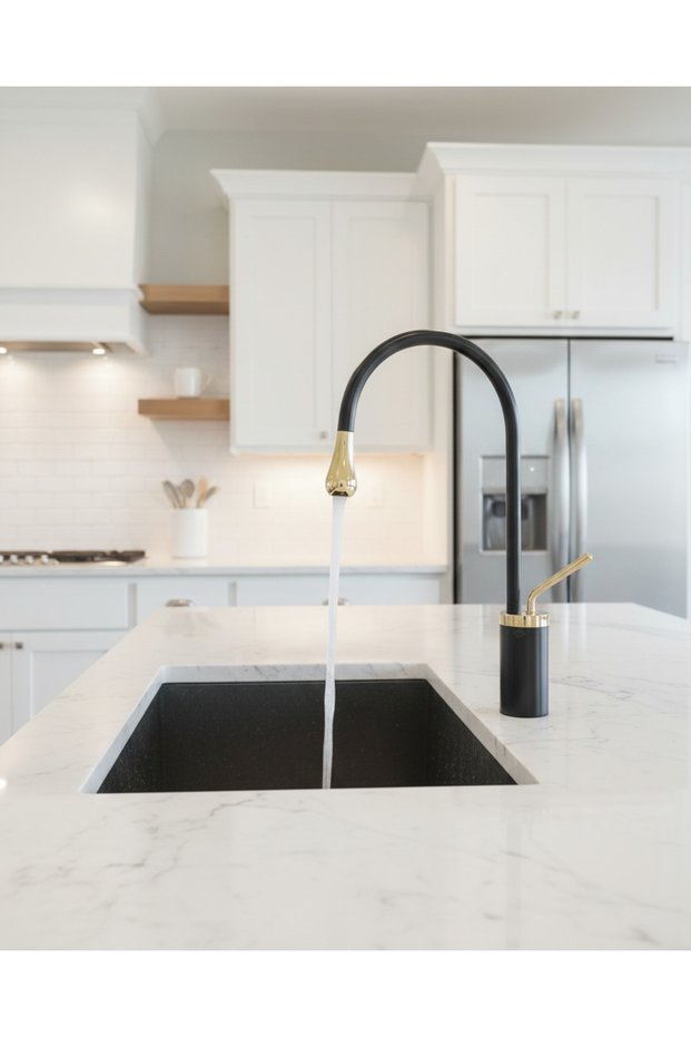 Black-Gold Kitchen Faucet - Black-Gold Sink Faucet - Black-Gold Washbasin Faucet