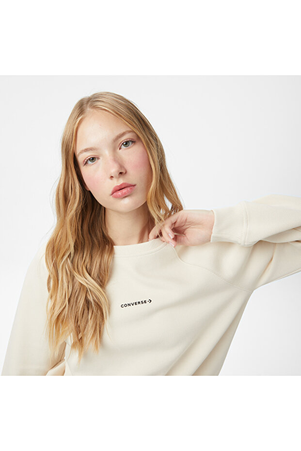 Kadın Krem Sweatshirt - 4