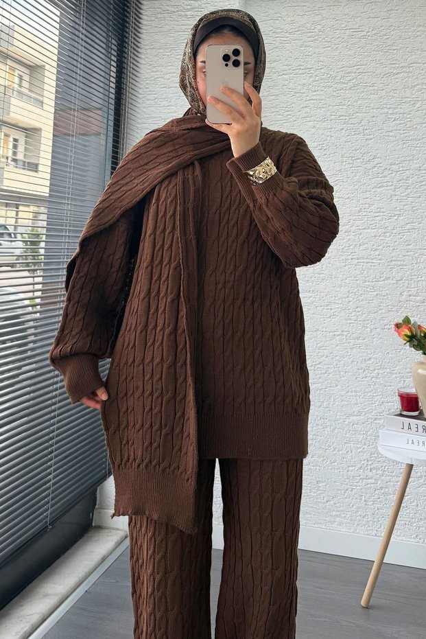 Wefted Hair Braided Premium Knitwear Set