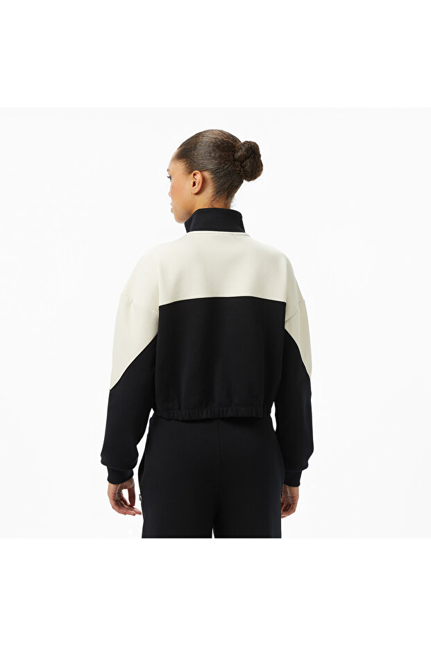 Crop Kadın Siyah Sweatshirt - 2