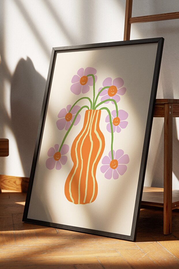 Flower Pattern Decorative Poster (Framed) - 2