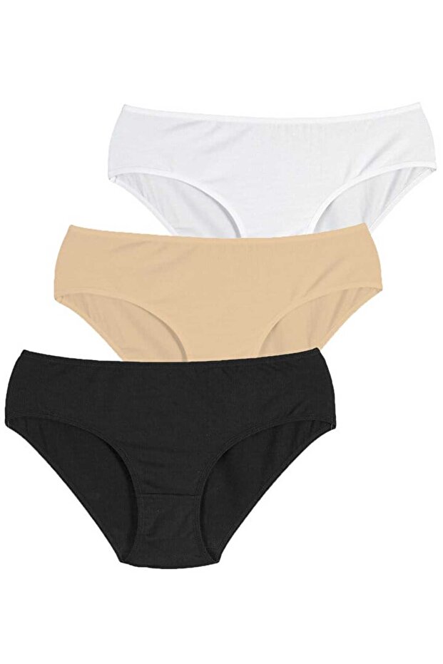 Basic Pamuklu Kadın Bikini Külot 3'lü Paket - 1