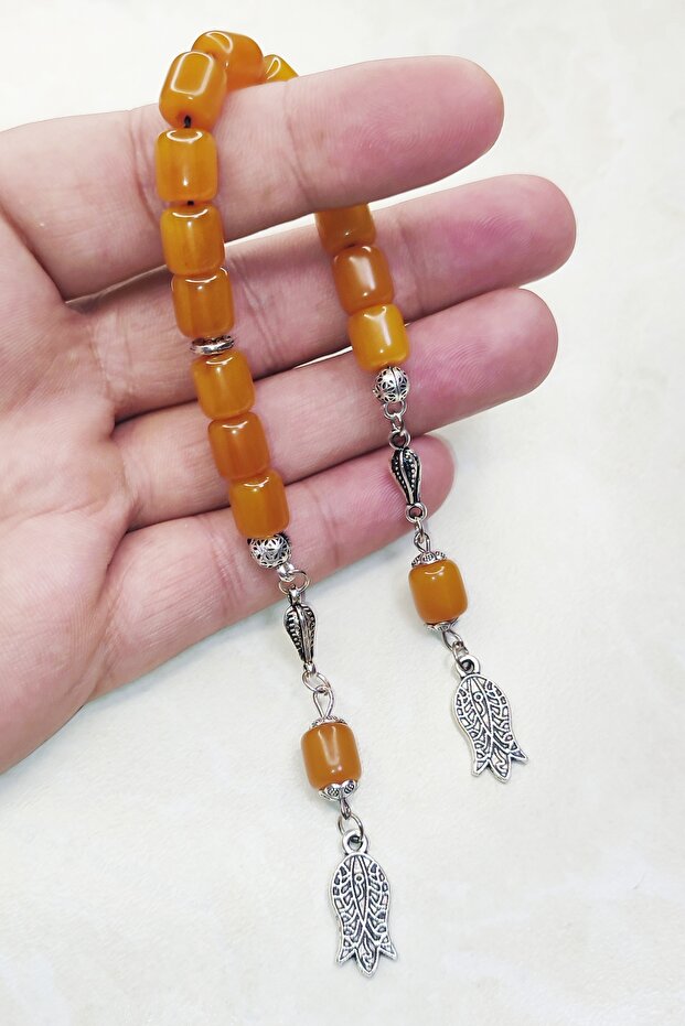 High-End Crimped Amber Zaza Prayer Beads