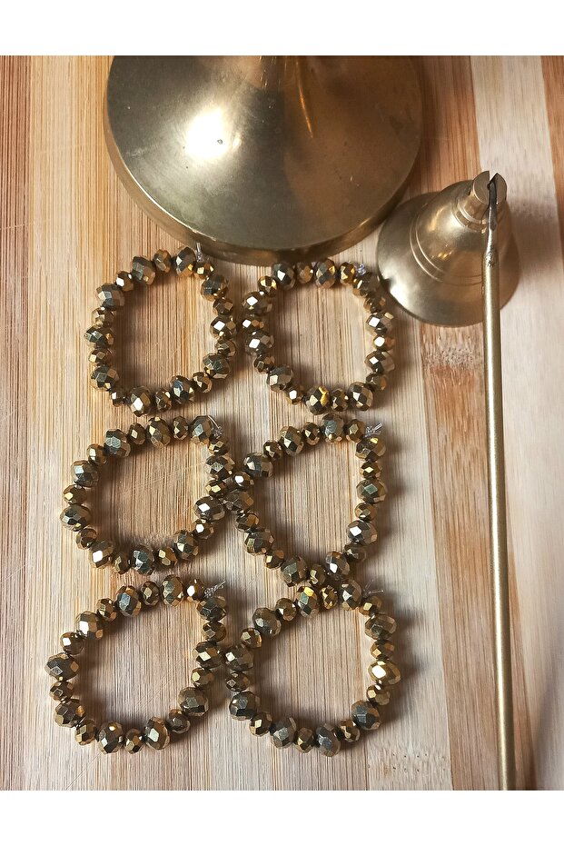 New Year's Gold Flexible Crystal Bead Napkin Ring