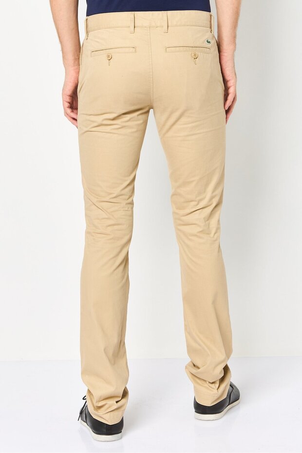 بنطال تشينو سادة بقصّة عادية للرجال، لون بيج - 4
