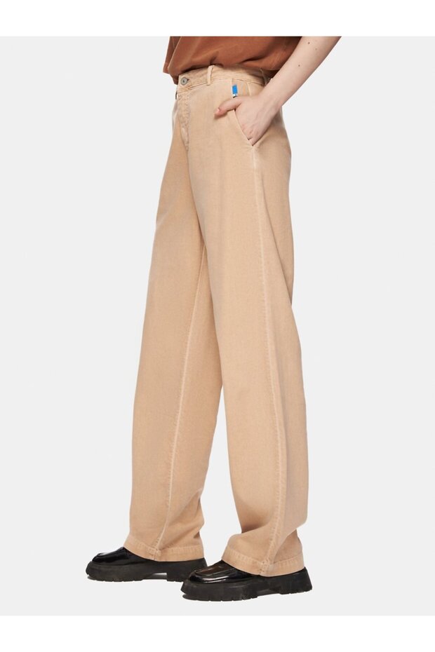 Basic Gabardin Regular Bej Pantolon - 4