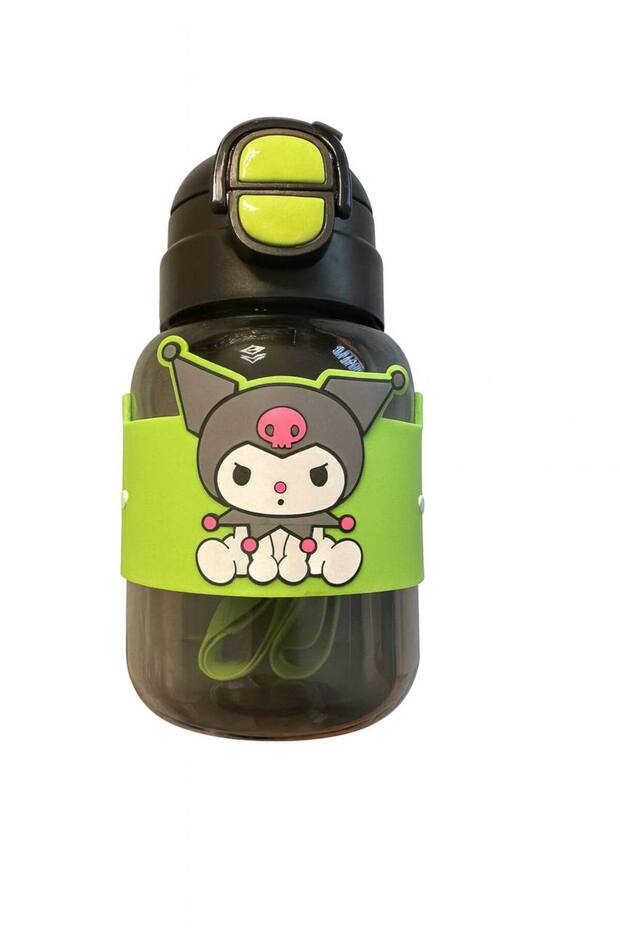 Kuromi Water Bottle with Straw, Leak-Proof, Bpa-Free, with Adjustable Strap