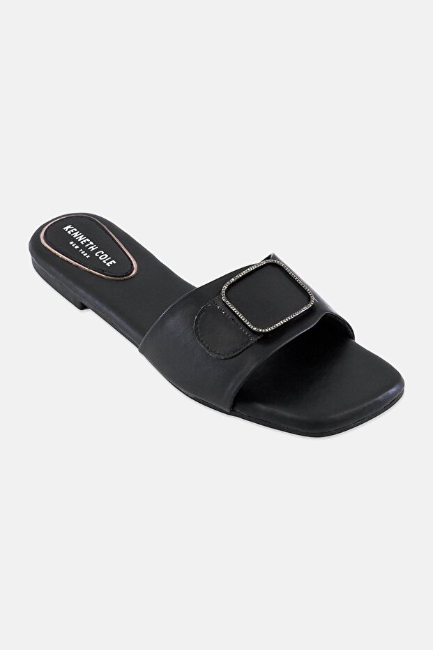 Women Ava Slip On Flat Sandal, Black