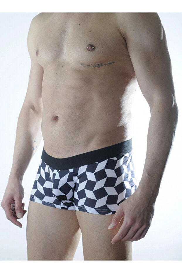 بوكسر رجالي بنمط مكعبات ثلاثية الأبعاد - 1