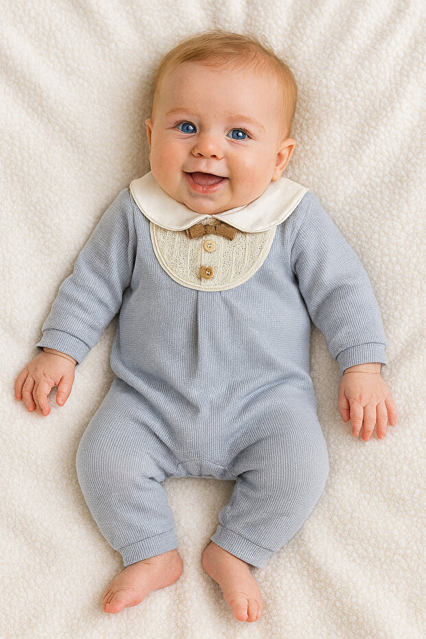 100% Cotton Baby Boy Long Sleeve Seasonal Jumpsuit
