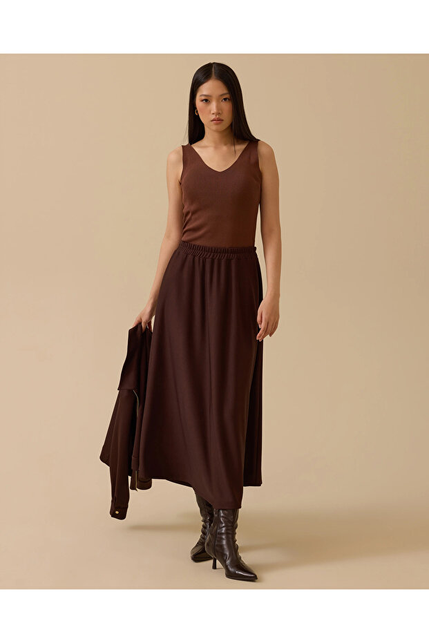 Elastik Bel Kloş Etek - 1