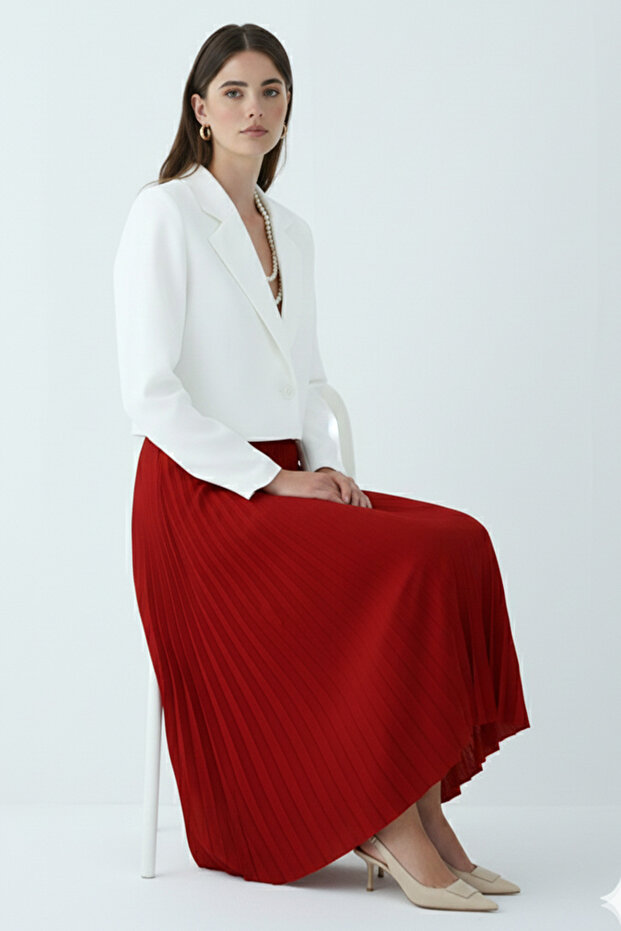 Piliseli Etek 4560 Kırmızı - 2