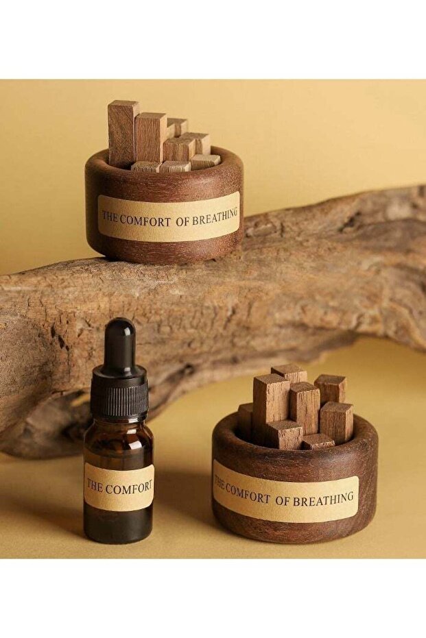 مجموعة زيوت عطرية للعلاج بالروائح على شكل ناشر من الخشب الصلب - 5