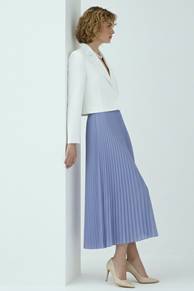 Piliseli Etek 4560 Mavi - 3