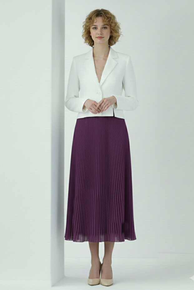 Piliseli Etek 4560 Mor - 2